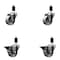 Service Caster 3'' Semi Steel Wheel Swivel 1-3/8'' Expanding Stem Caster Set 2 Brakes, 4PK SCC-EX20S314-SSS-2-PLB-2-138 - alternate 1
